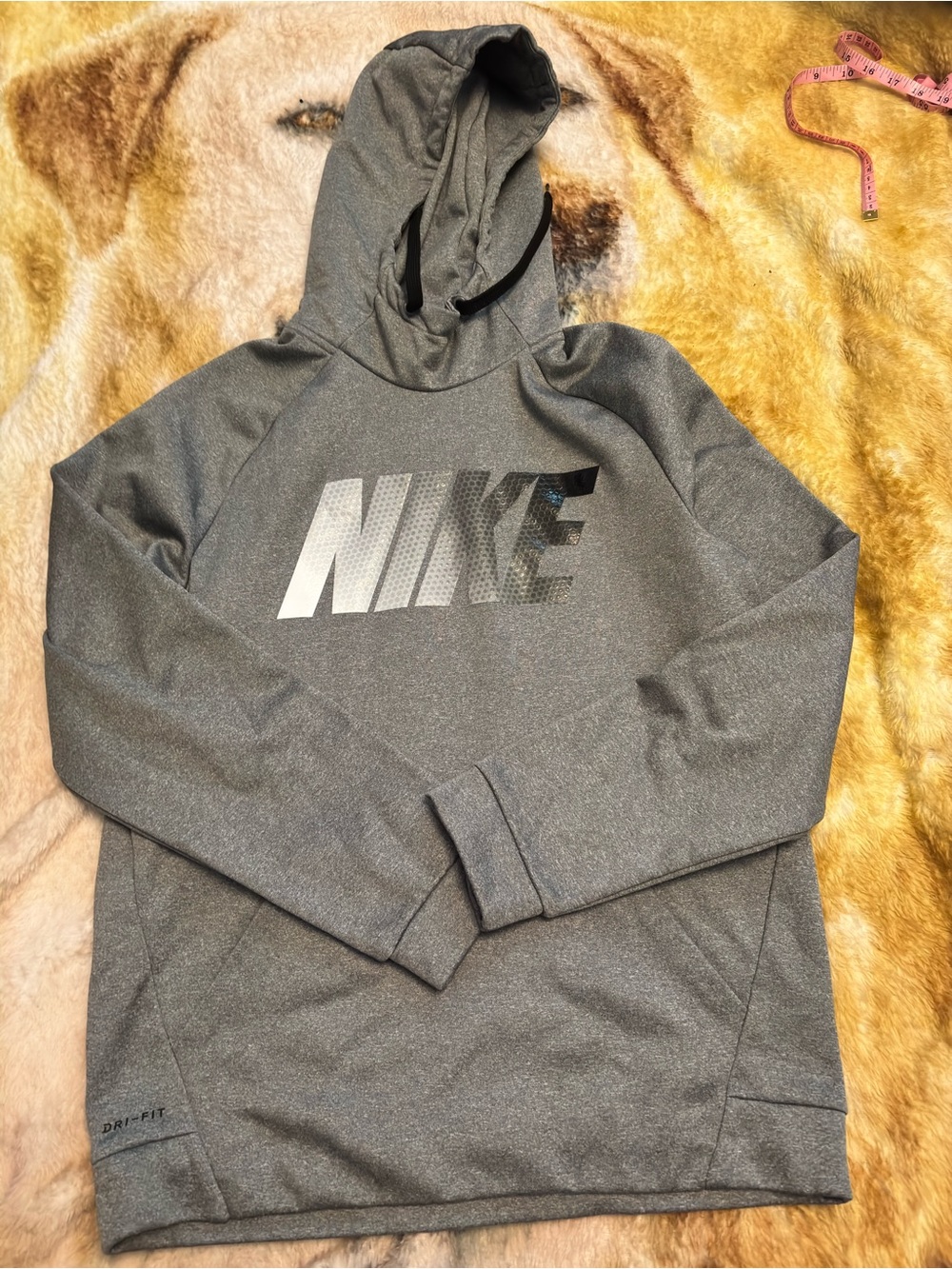 Nike Gray Pullover Hoodie with Large Gradient Logo